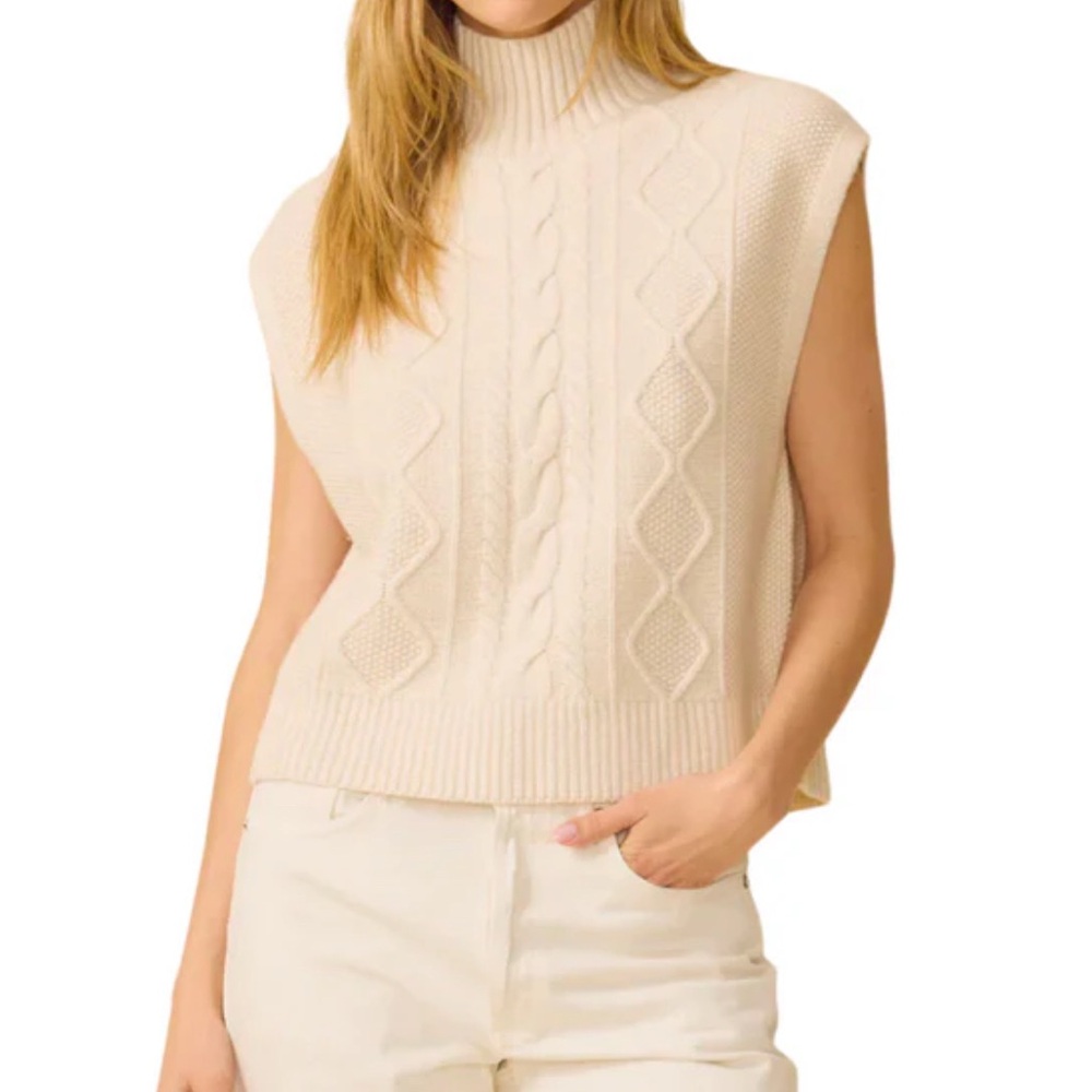 NWT $238 One Grey Day Vest in Cream Size Small